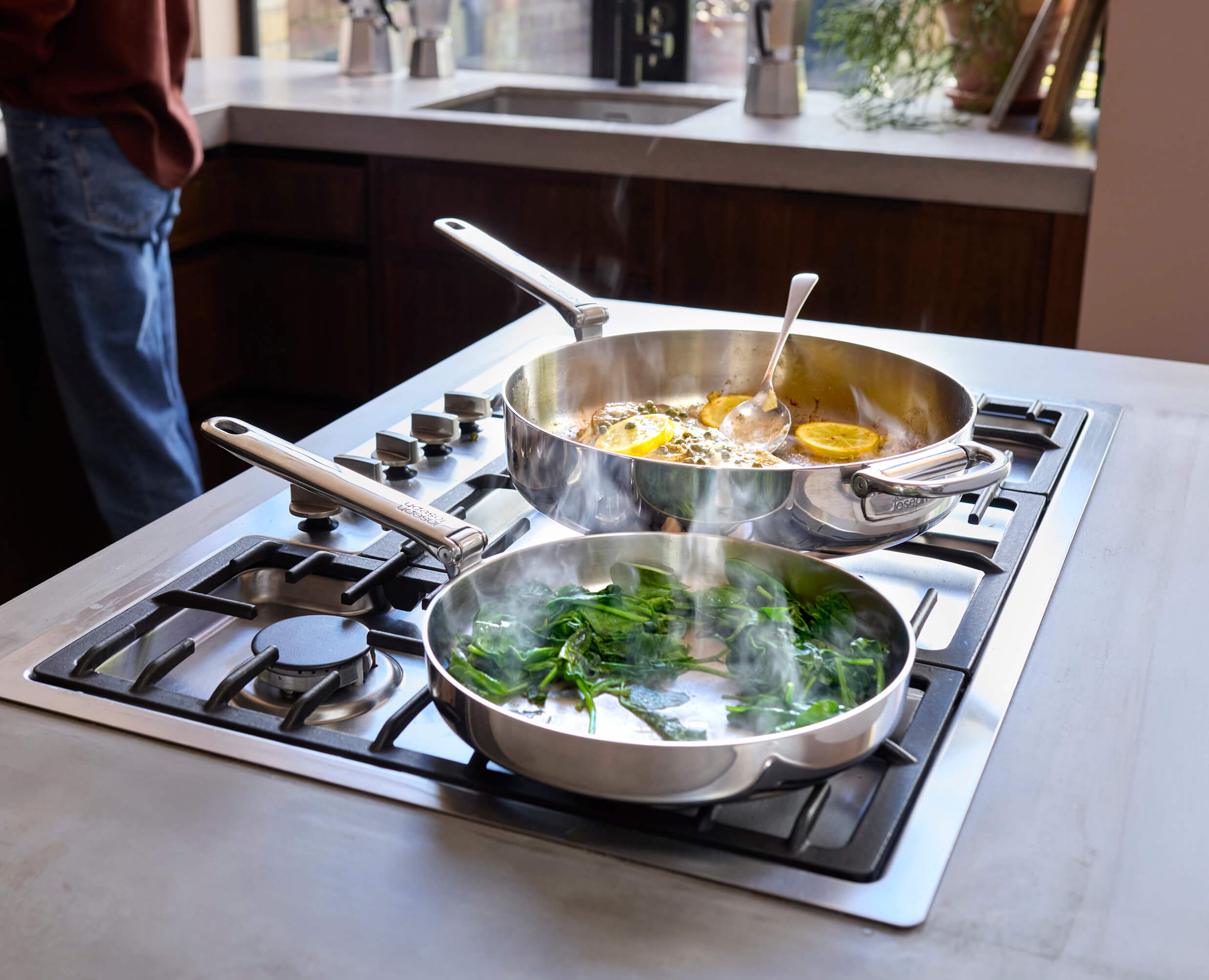 Space Steel Folding Handle 28cm Saute Pan & Lid