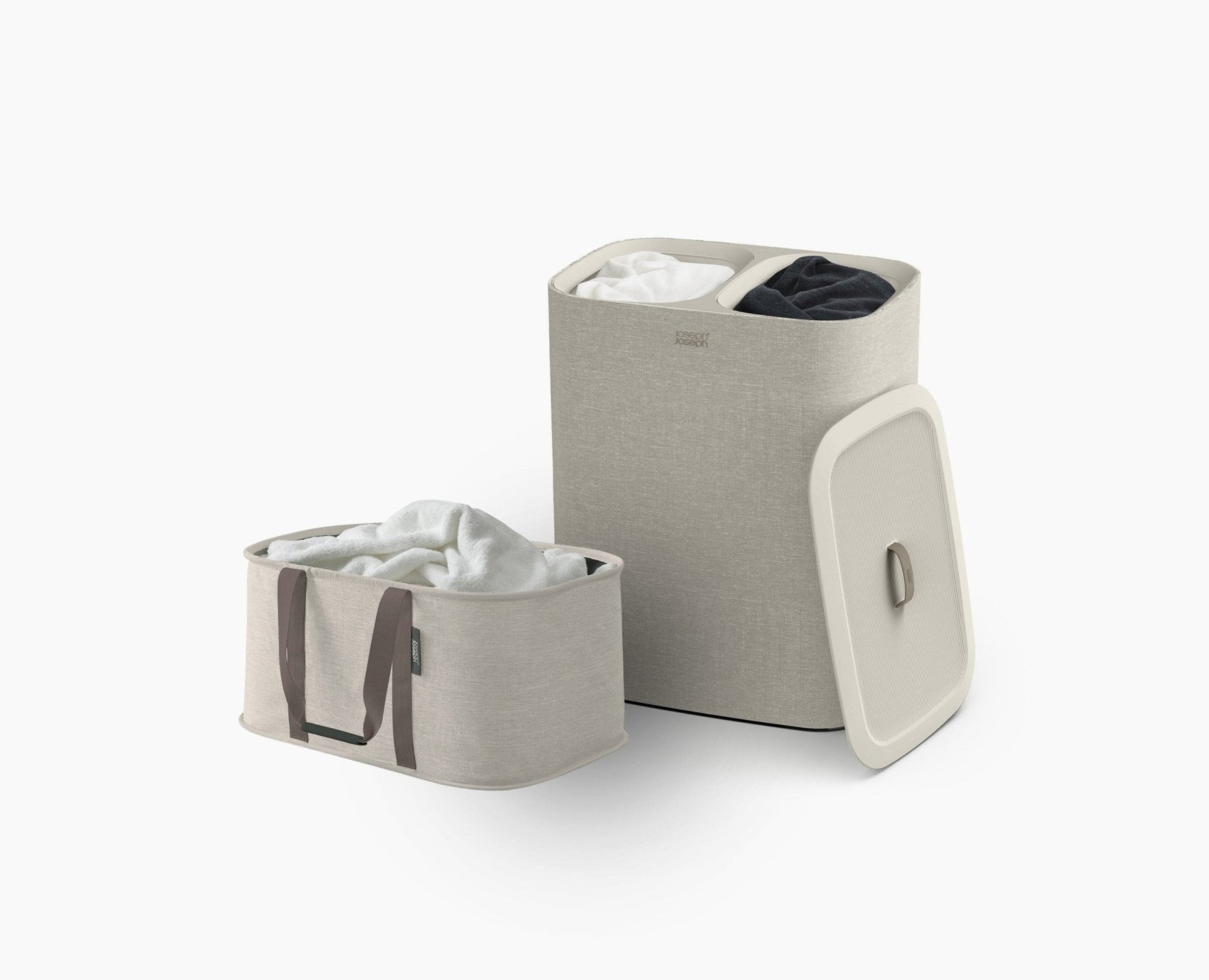 2-piece Ecru Tota 90L & Hold-All Laundry Basket Set