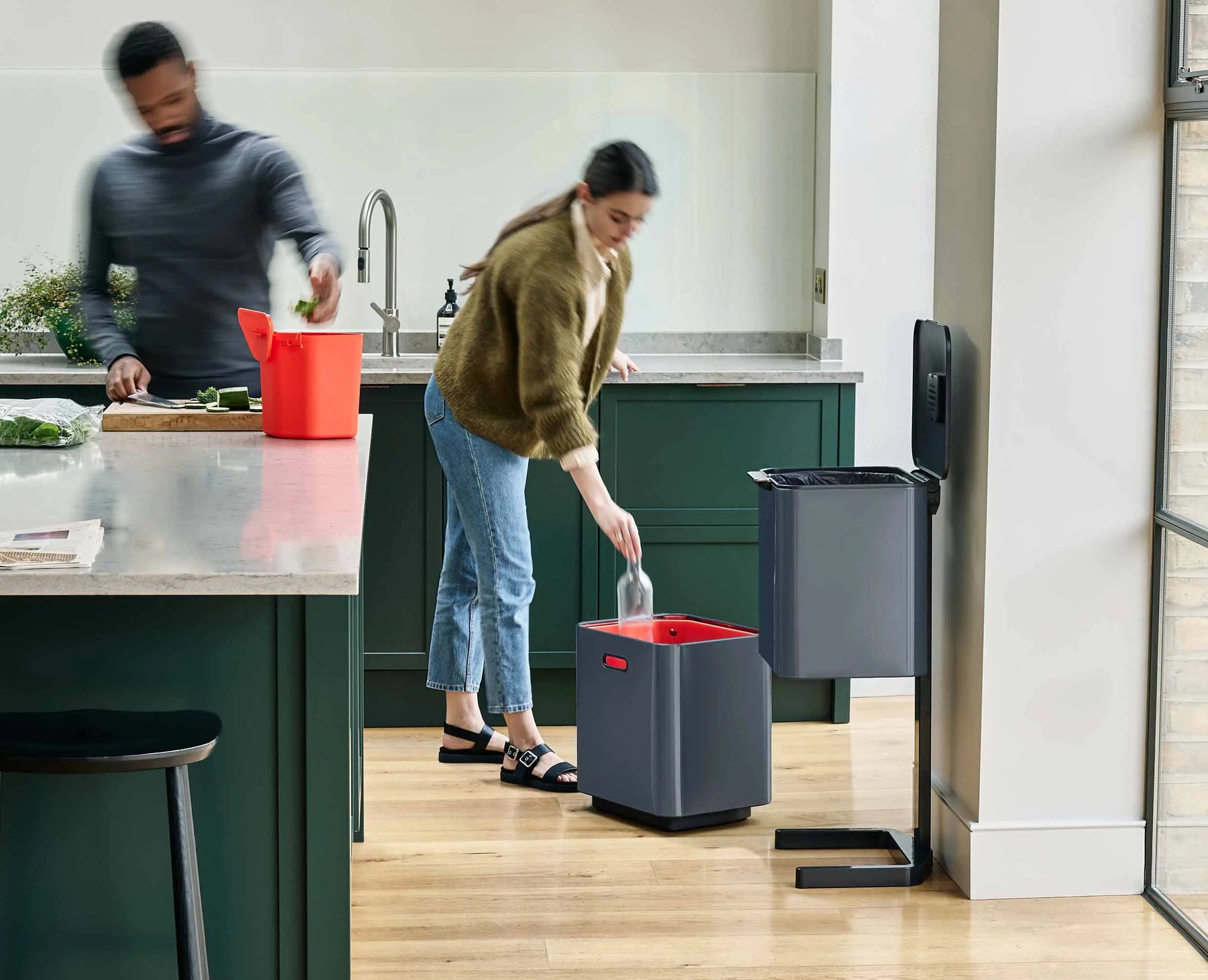 Totem Max 60L Grey Waste & Recycling Bin Starter Set - BU00029 - Image 2