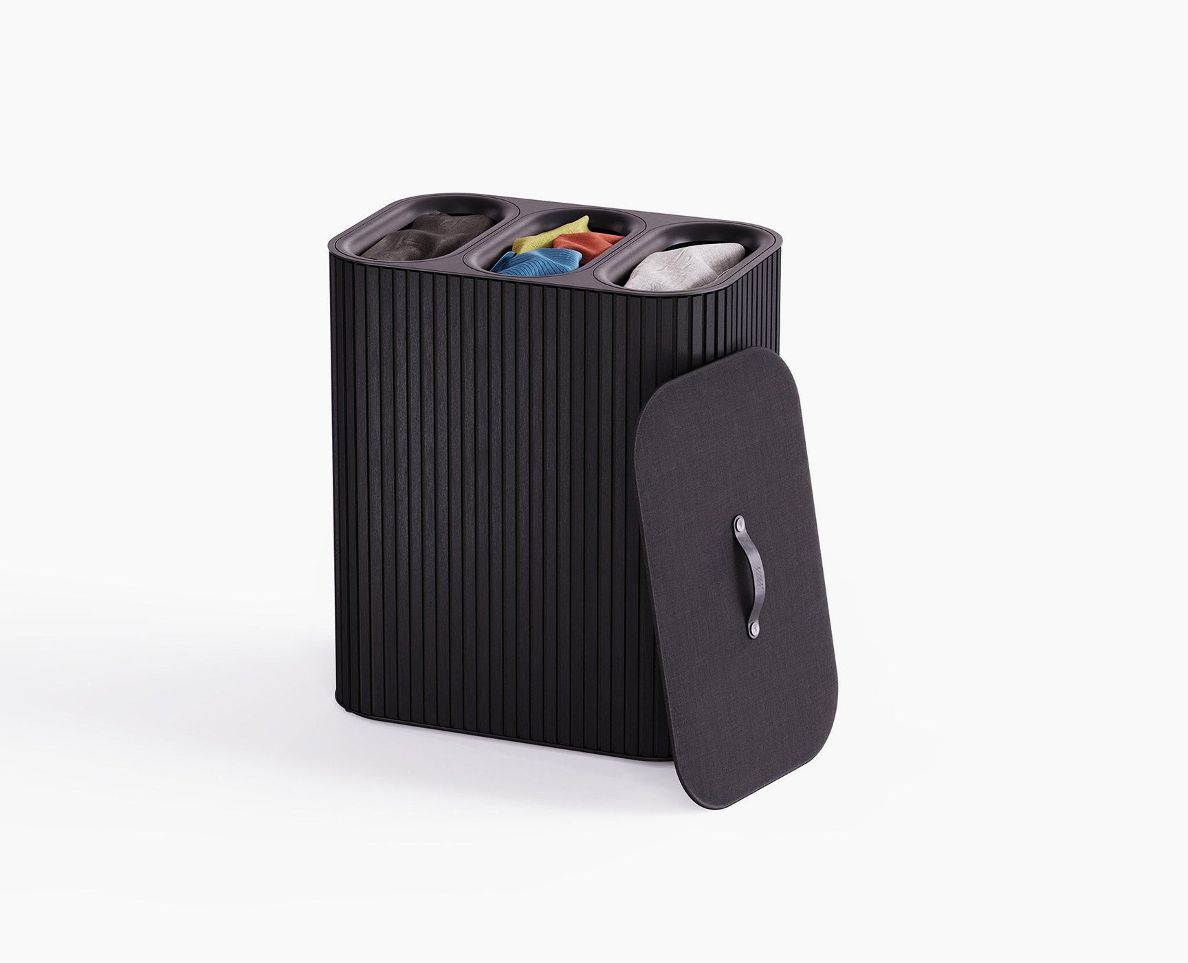 Luxury Triple Laundry Basket 90L in Black | Joseph Joseph EU