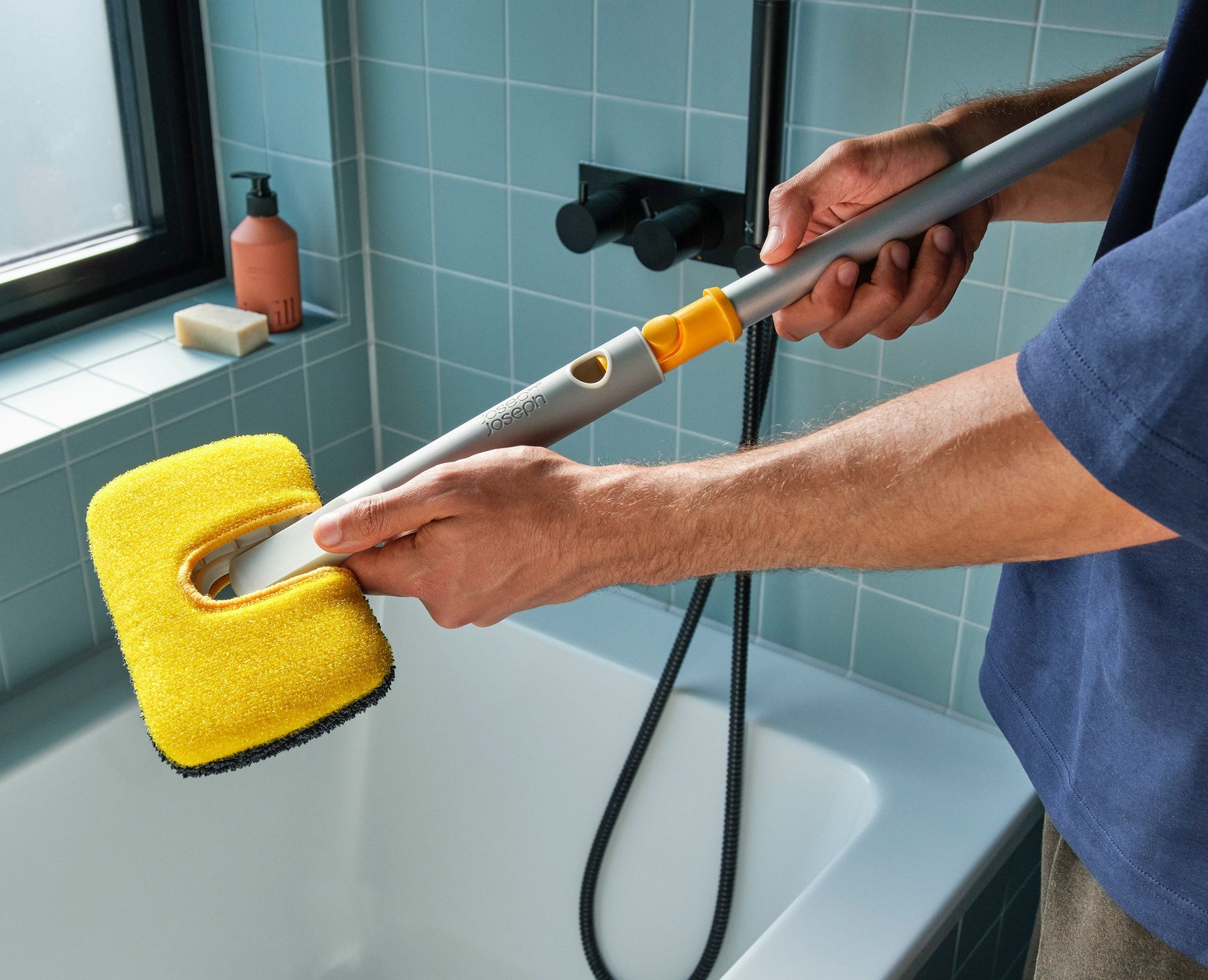 CleanTech™ 2-in-1 Surface Scrubber Tool with Extension Pole