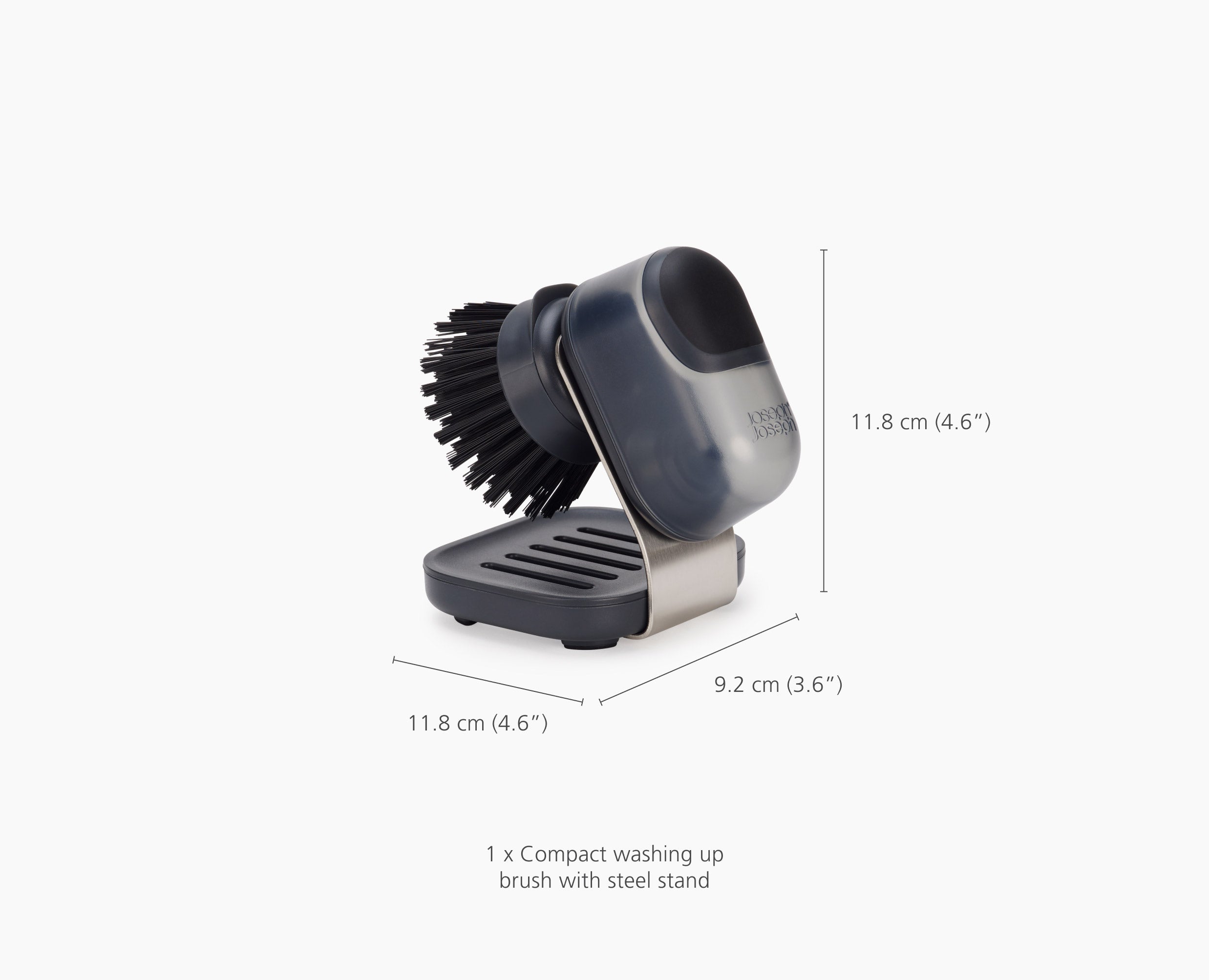 SinkTech™ Compact Soap Dispensing Washing-Up Brush with Steel Stand & Extra Heads