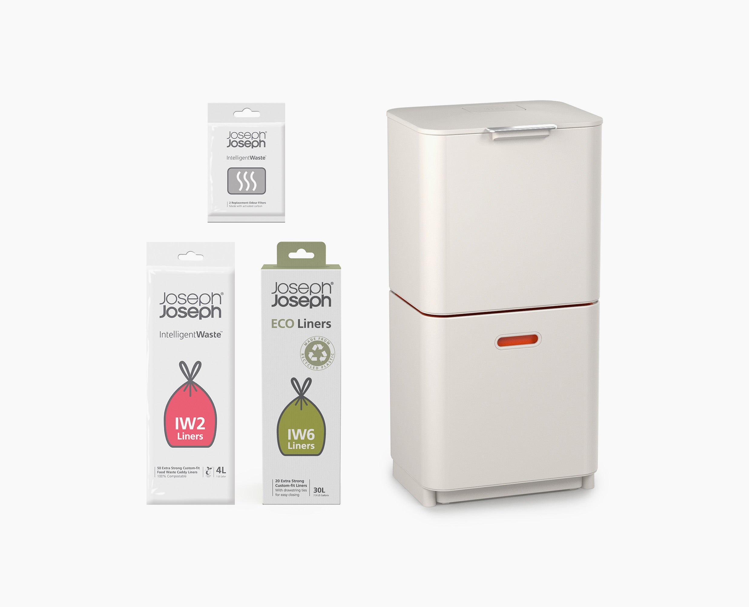 Totem Max 60L Stone Waste & Recycling Bin Starter Set - BU00031 - Image 1