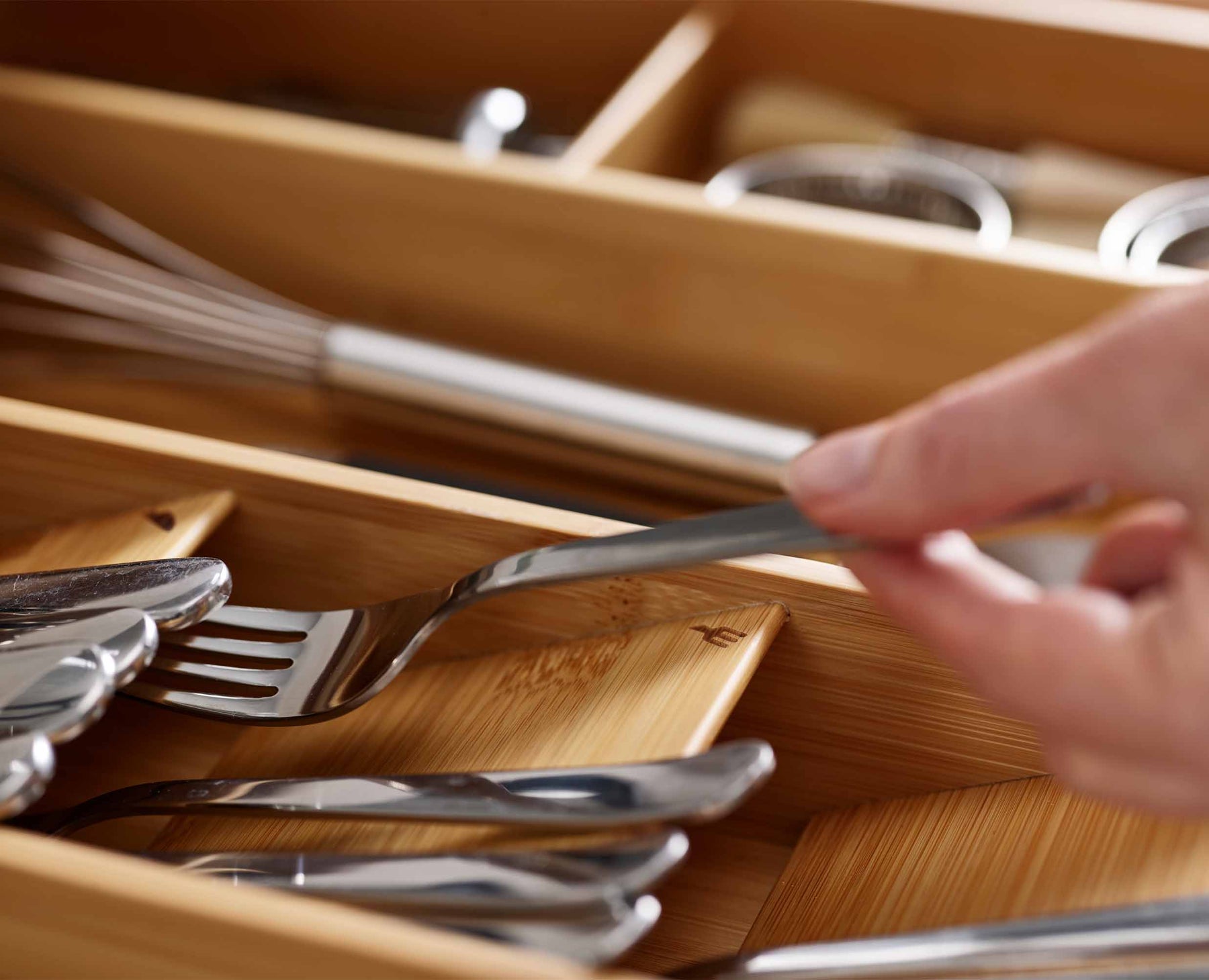 DrawerStore™ Bamboo Cutlery, Utensil & Gadget Organiser - 85170 - Image 5