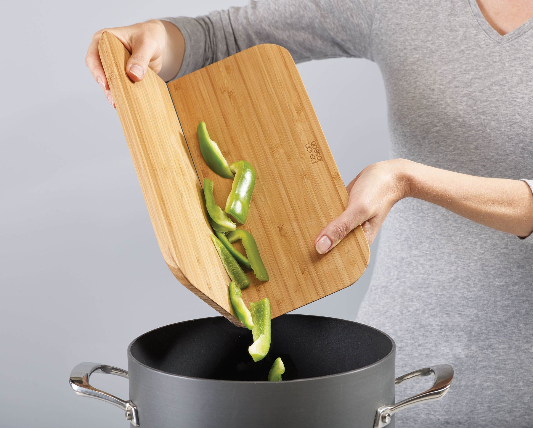 Chop2Pot™ Bamboo Folding Chopping Board