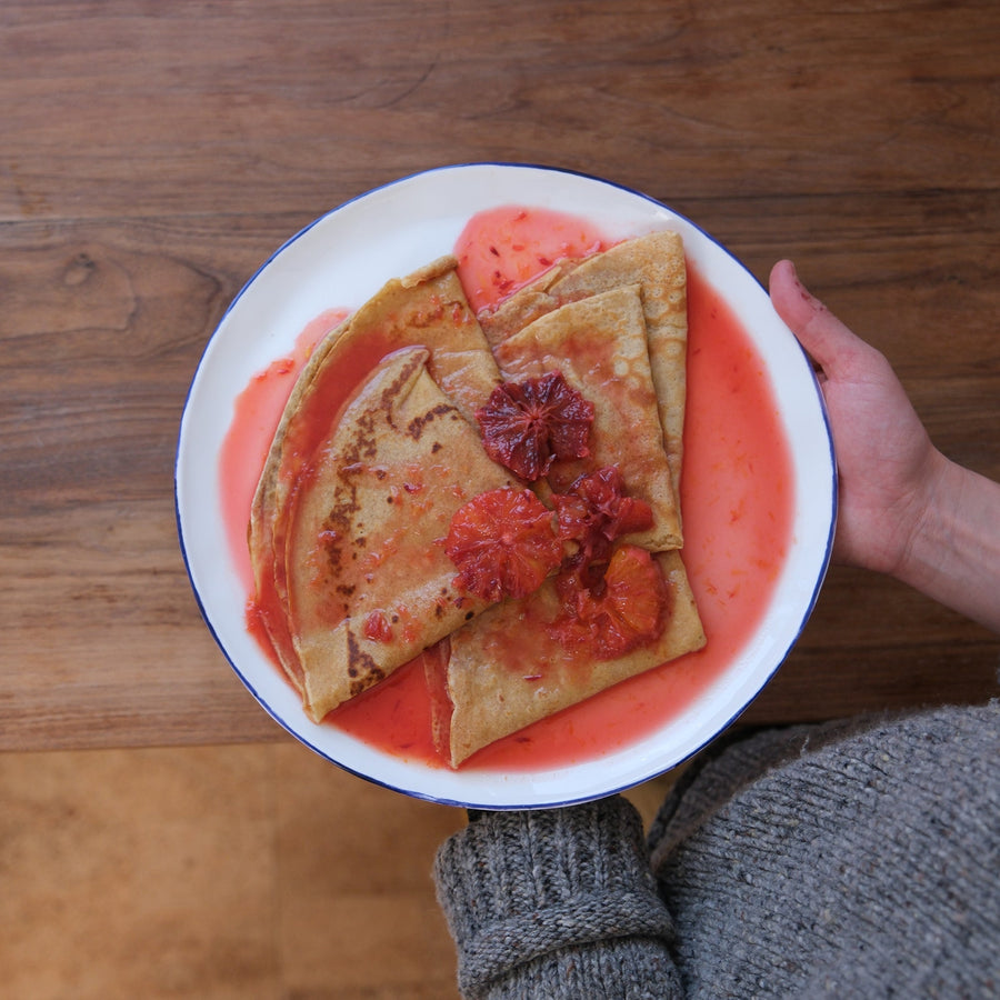 Blood Orange Syrup Pancakes