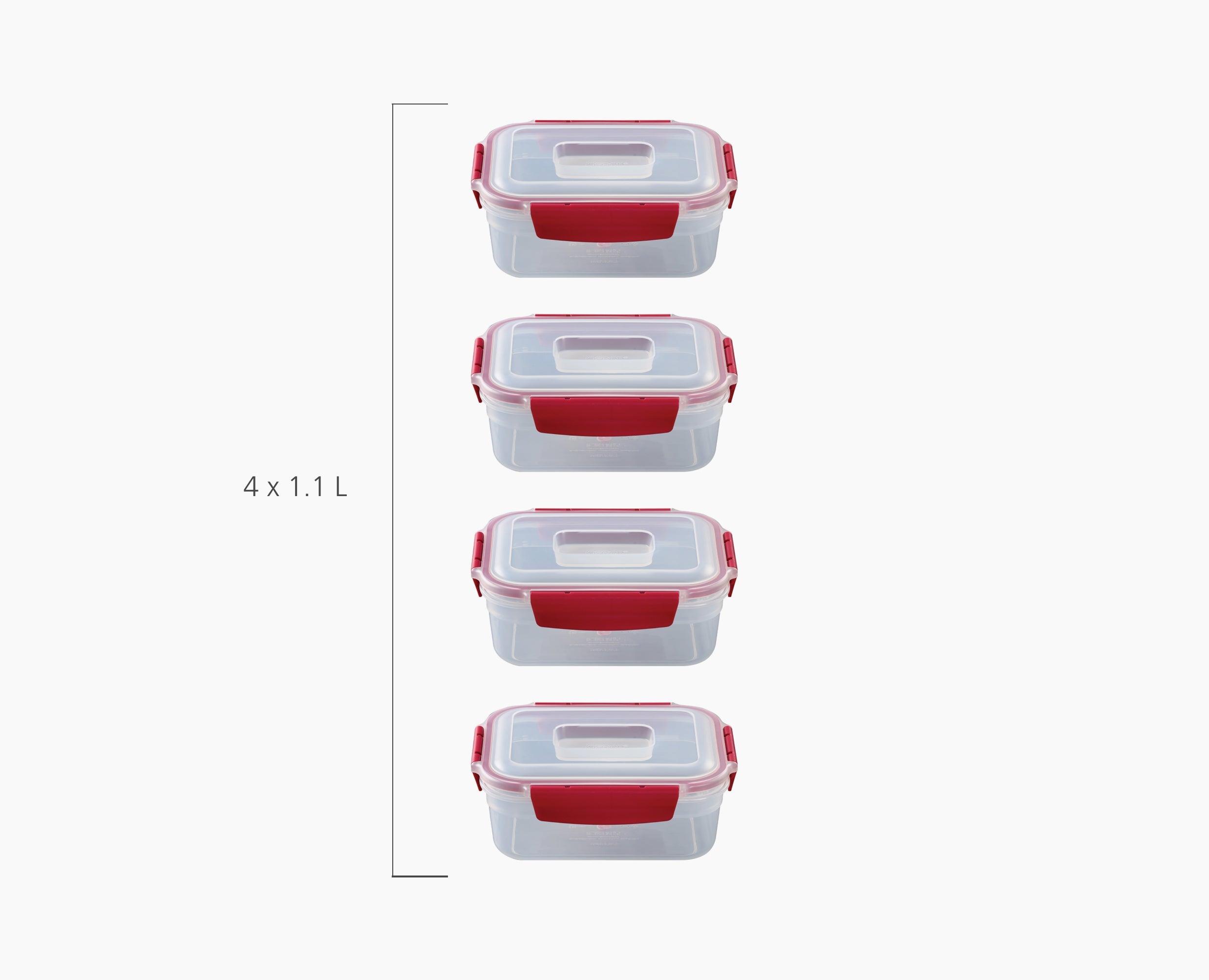 Nest Lock 4-Piece Red 1.1L Container Set