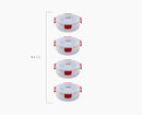 Nest Lock 4-Piece Red 1L Round Container Set