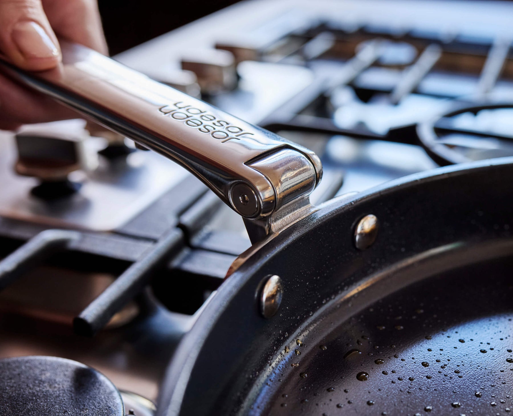 Space Folding Handle Non-Stick 30cm Blue Shallow Frying Pan