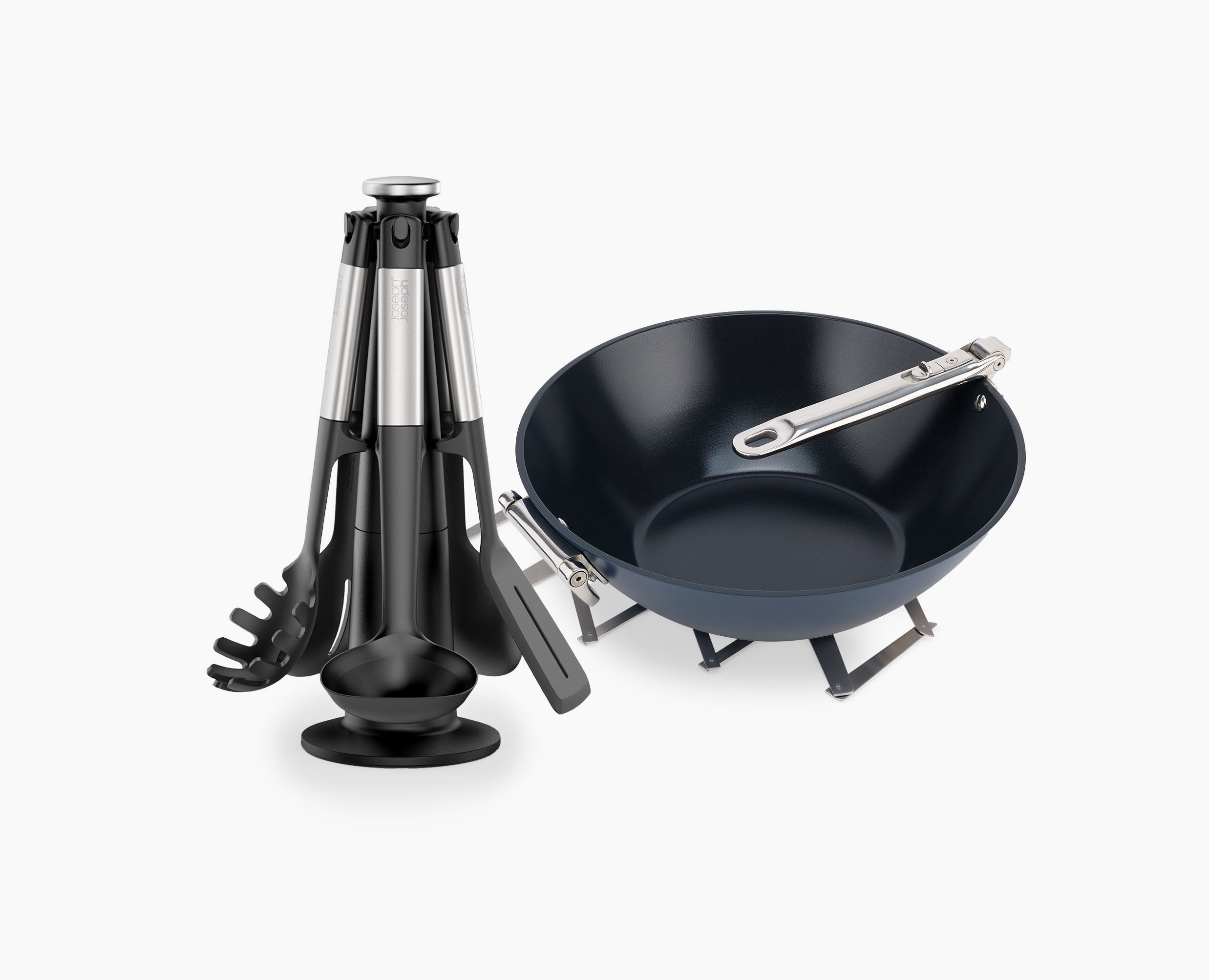 3-piece Wok, Trivet &amp; Utensil Set - BU00007 - Image 1