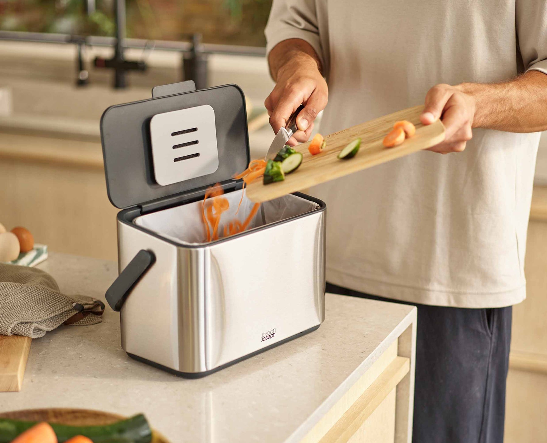 Collect™ 4L Stainless-steel Food Waste Caddy