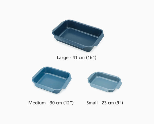Nest Oven Roasting Trays Set of 3 in Blue