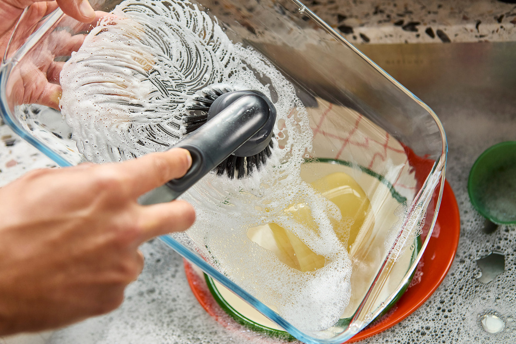 SinkTech Soap Dispensing Washing-Up Brush with Steel Stand