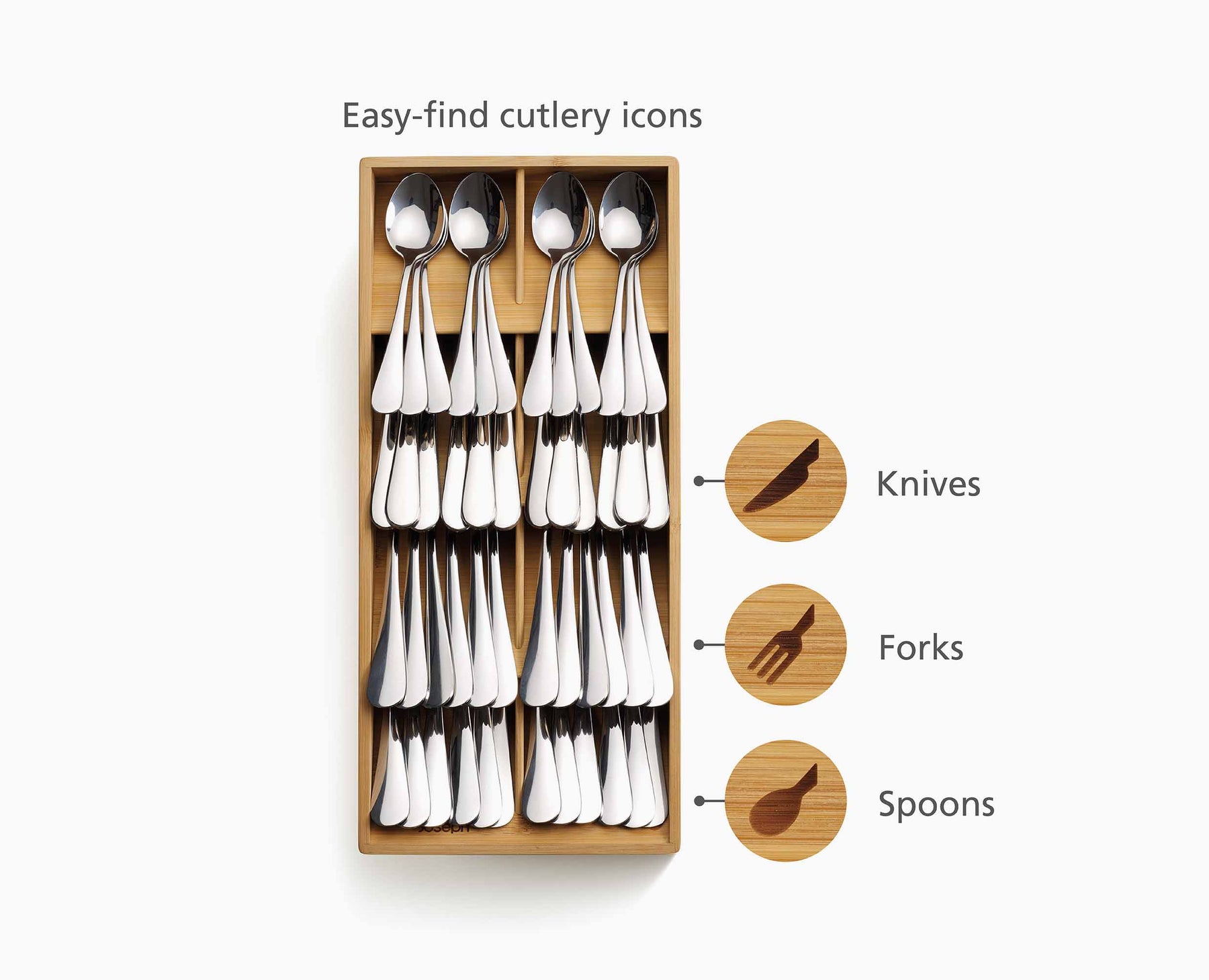 DrawerStore™ Bamboo Large Cutlery Organiser - 851697 - INFO