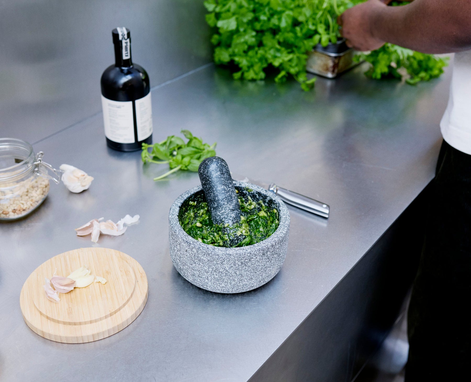 Dash™ Pestle &amp; Mortar with Bamboo Lid