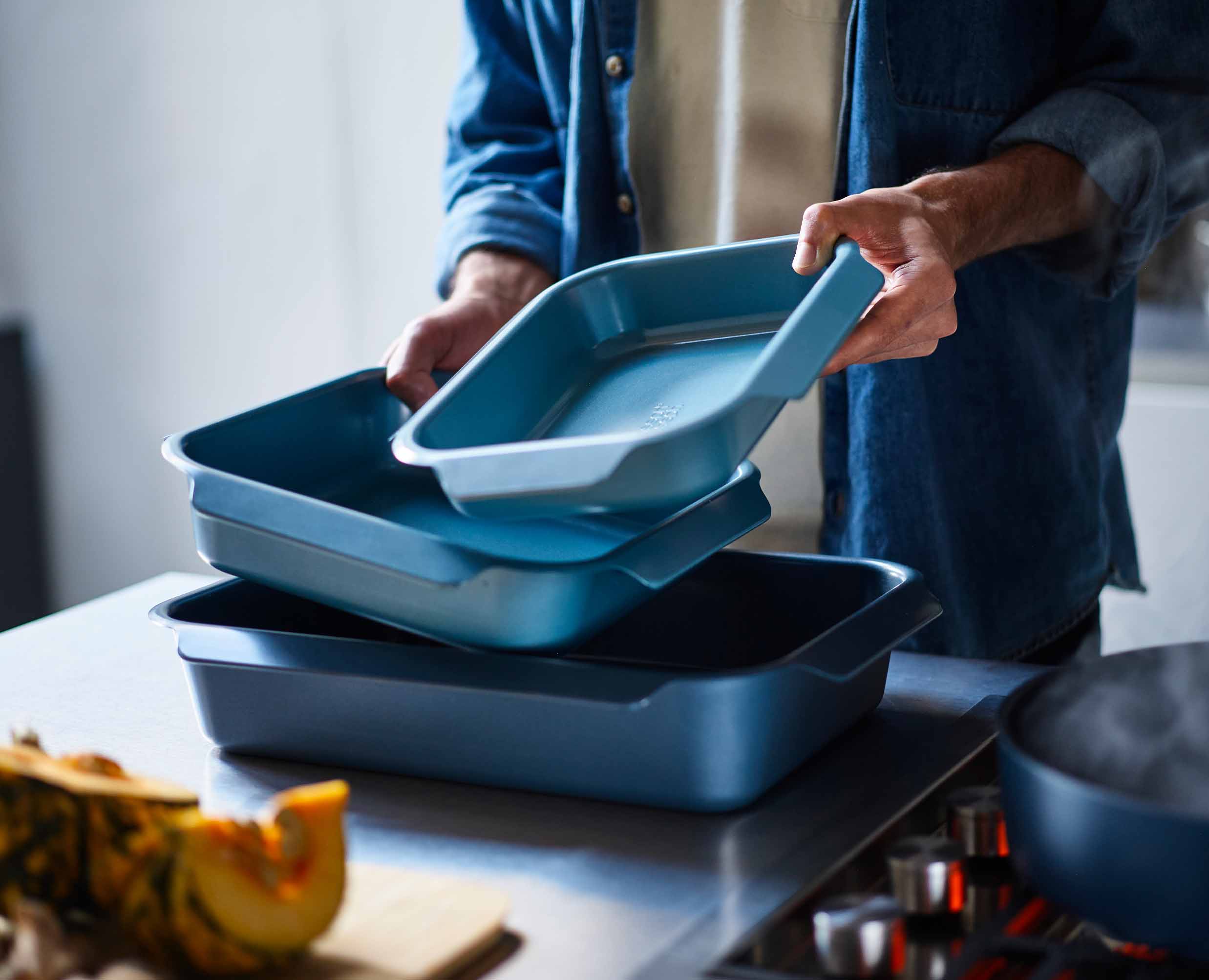 Nest™ Oven Non-stick Blue 3-piece Roasting Tray Set