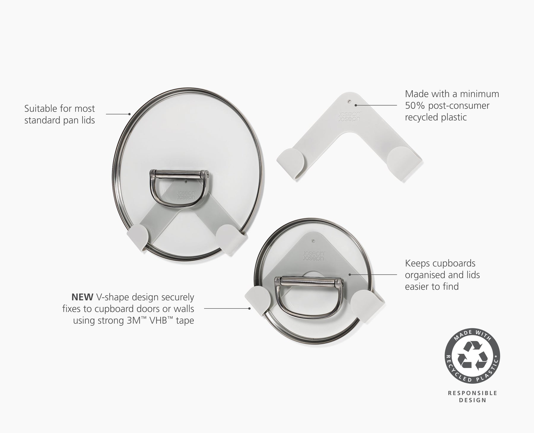 CupboardStore™ Set of 3 Pan Lid Holders