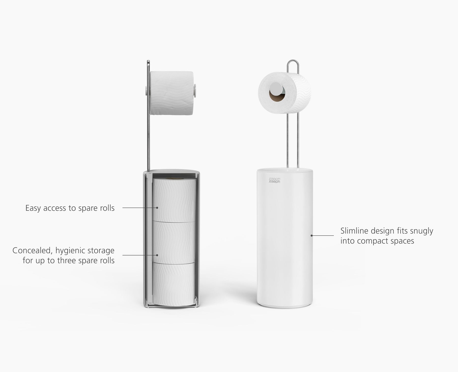 EasyStore™ Gloss White Concealed Toilet Roll Holder