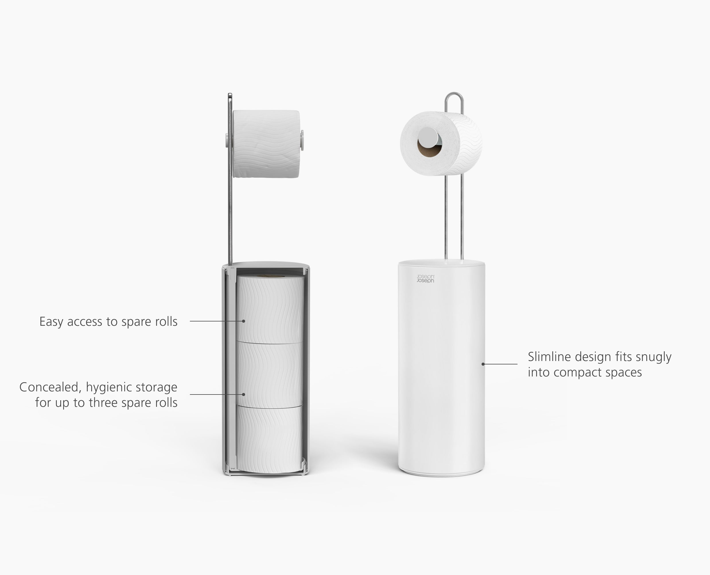 EasyStore™ Gloss White Concealed Toilet Roll Holder