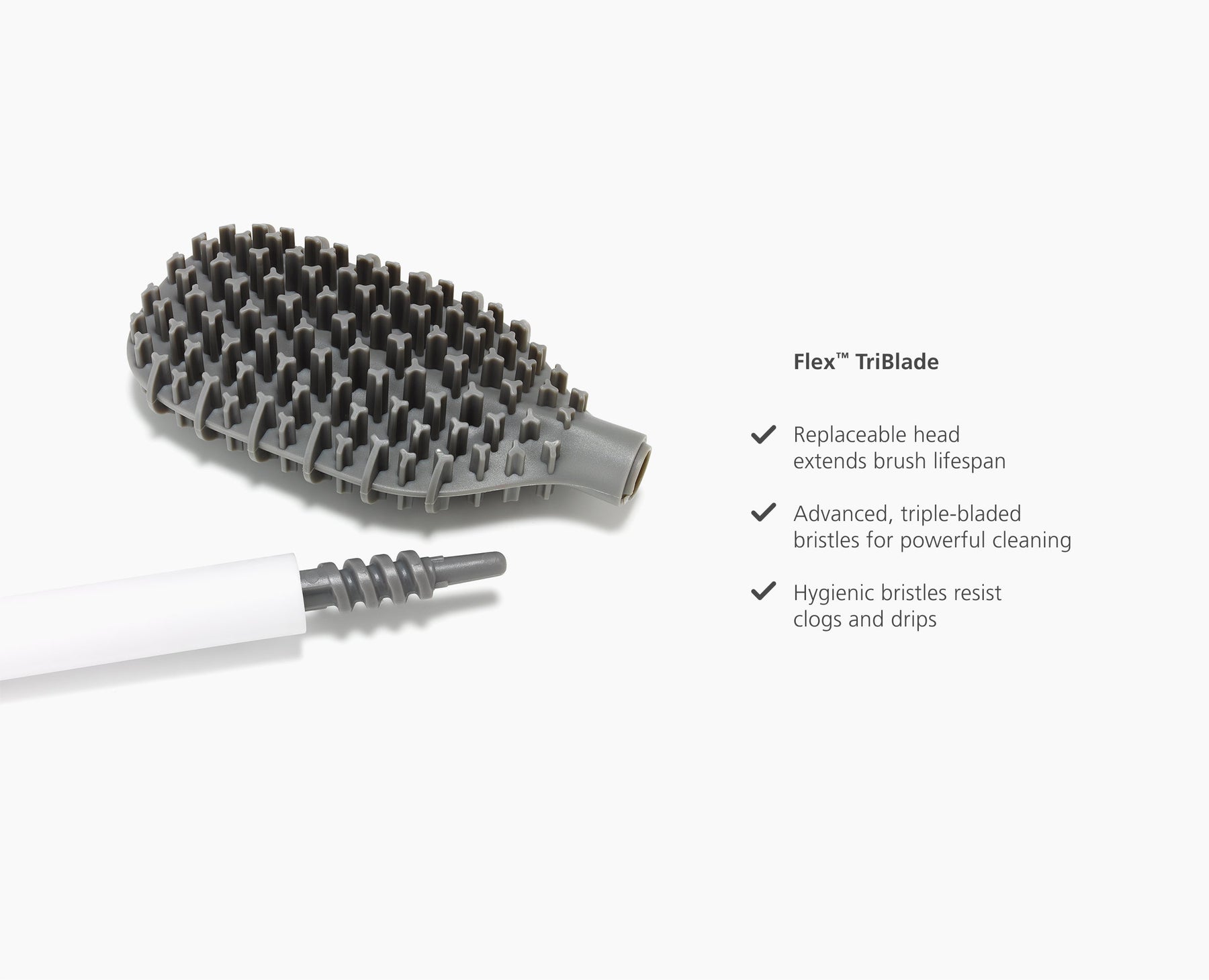 Flex™ TriBlade Pack of 2 White Toilet Brushes