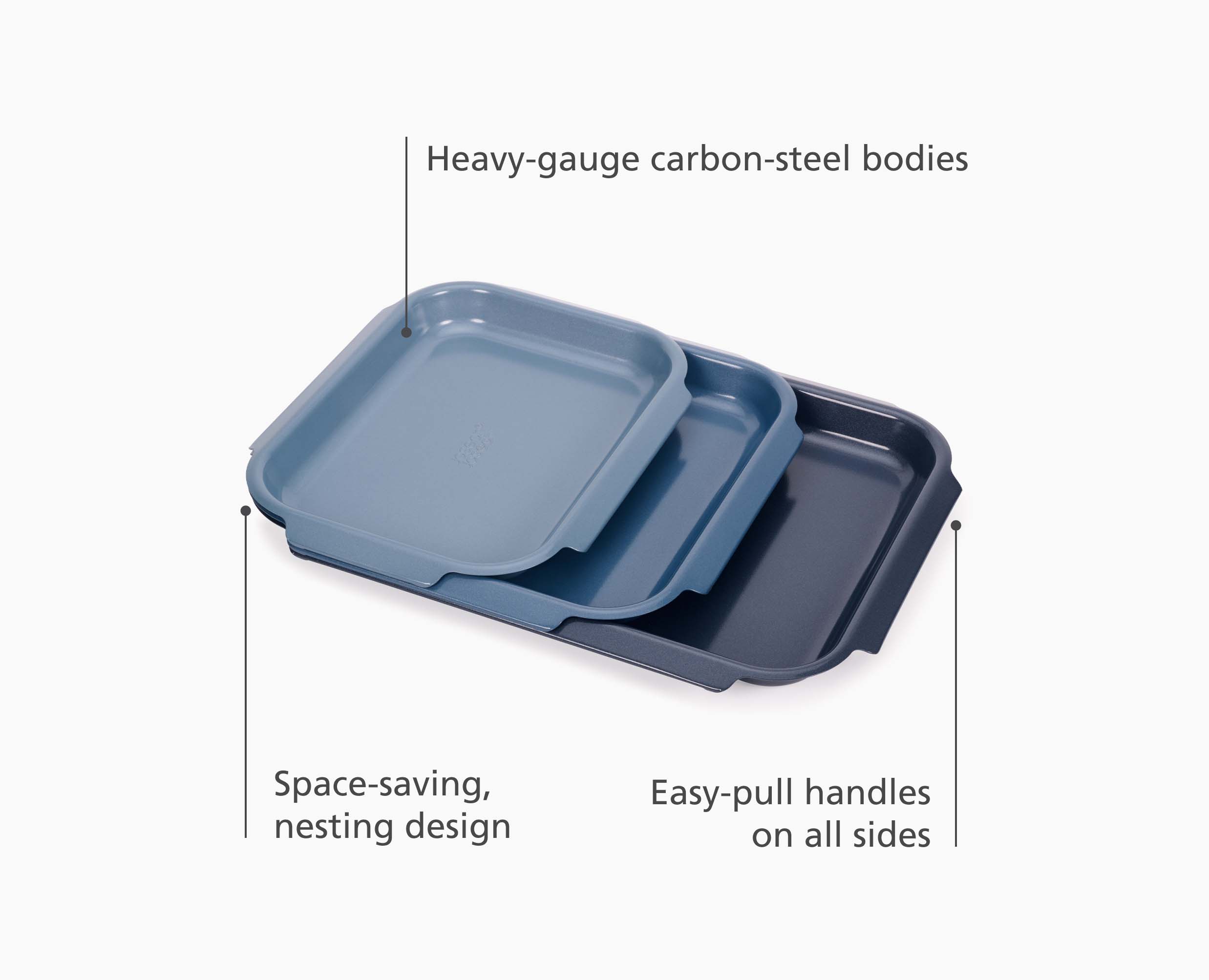 Nest™ Bake Non-Stick 3-piece Blue Baking Tray Set - 45064 - Image 4