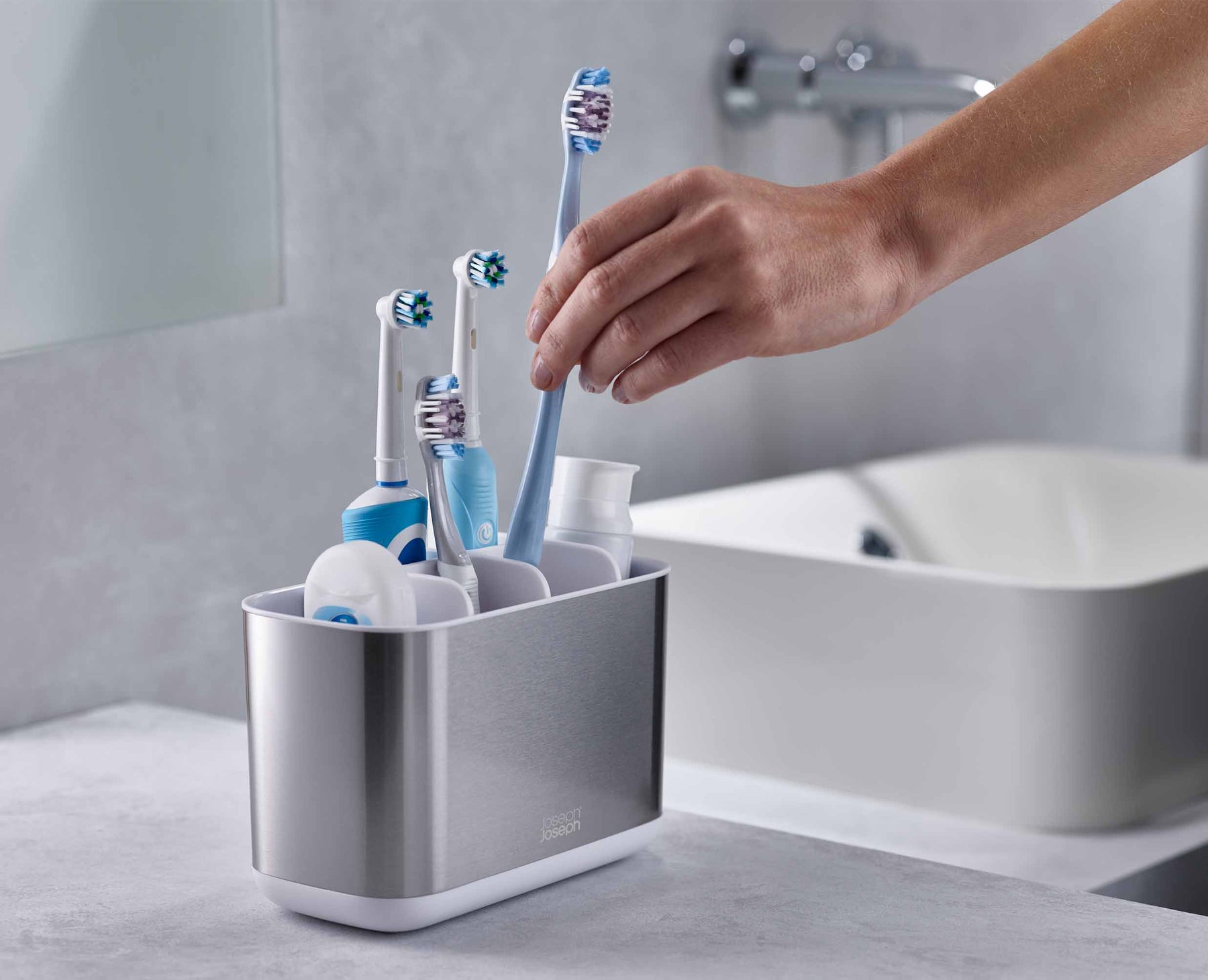 EasyStore Stainless Steel Large Toothbrush Holder